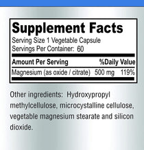 Load image into Gallery viewer, Magnesium Citrate Complex 500mg, High Absorption - 60 Capsules