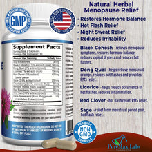 Load image into Gallery viewer, Menopause Support Herbal Formula for Women - 60 Capsules