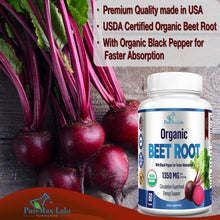 Load image into Gallery viewer, Organic Beet Root Tablets 1350mg with Black Pepper for Faster Absorption - 60 Tablets