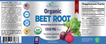 Load image into Gallery viewer, Organic Beet Root Tablets 1350mg with Black Pepper for Faster Absorption - 60 Tablets
