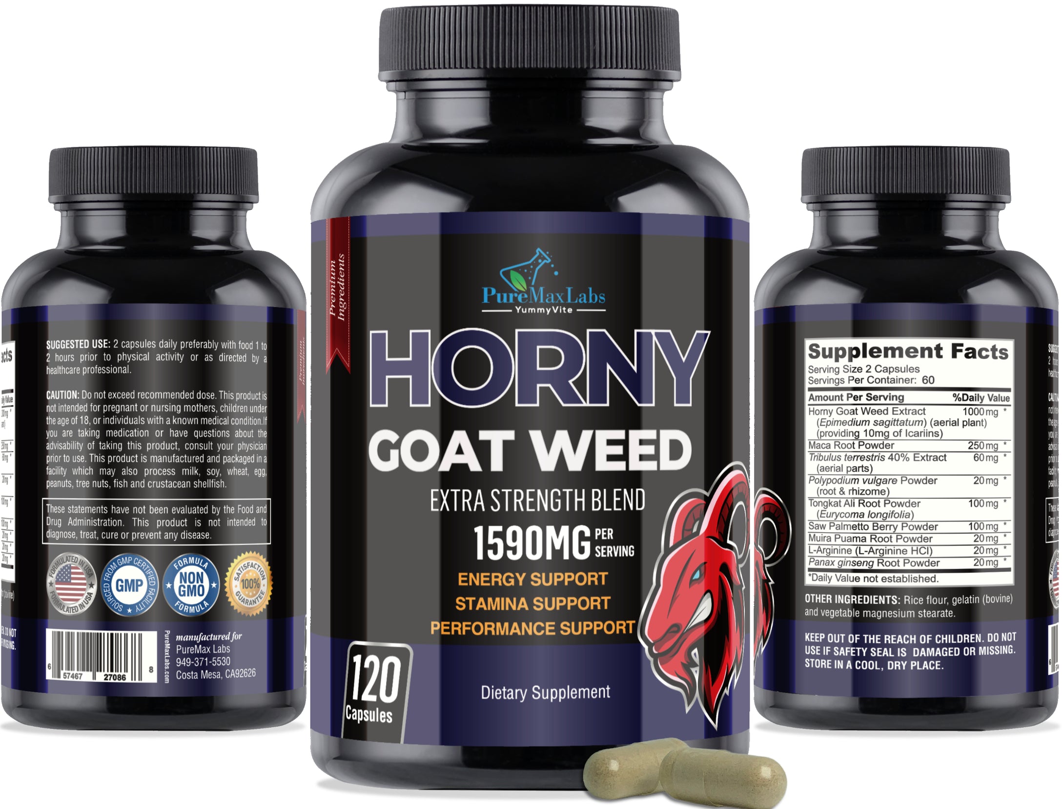 Horny Goat Weed Extra Strength Blend - 120 Capsules