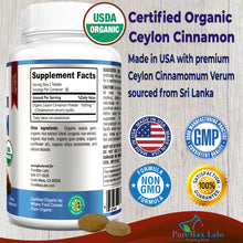 Load image into Gallery viewer, Organic Ceylon Cinnamon - 1000mg, Anti-inflammatory, Antioxidant - 60 Tablets