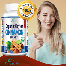 Load image into Gallery viewer, Organic Ceylon Cinnamon - 1000mg, Anti-inflammatory, Antioxidant - 60 Tablets