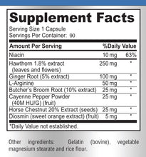 Load image into Gallery viewer, Blood Circulation Supplement with Hawthorn & Butchers Broom - 90 Capsules