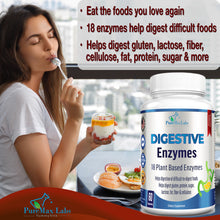 Load image into Gallery viewer, Digestive Enzymes - 18 Plant-Based Enzymes - Helps Digestion of Difficult-to-Digest Foods - 60 Capsules
