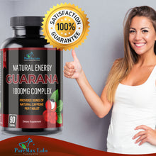 Load image into Gallery viewer, Natural Energy Guarana 1000MG - Provides 200MG of Herbal Caffeine - 90 Tablets
