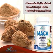 Load image into Gallery viewer, Maca Root Capsules - Concentrated 4:1 Extract (Equivalent to 1,600mg per Capsule) - 60 Capsules