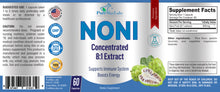 Load image into Gallery viewer, Noni Capsules - Concentrated 8:1 Noni Fruit Extract (Morinda Citrifolia) Equivalent to 4000mg Noni Fruit - 60 Capsules
