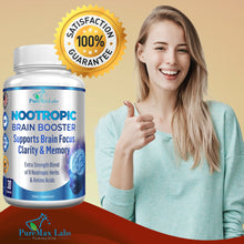 Load image into Gallery viewer, Nootropic Brain Booster, Supports Brain Focus, Clarity & Memory - 30 Capsules,