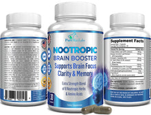 Load image into Gallery viewer, Nootropic Brain Booster, Supports Brain Focus, Clarity &amp; Memory - 30 Capsules,
