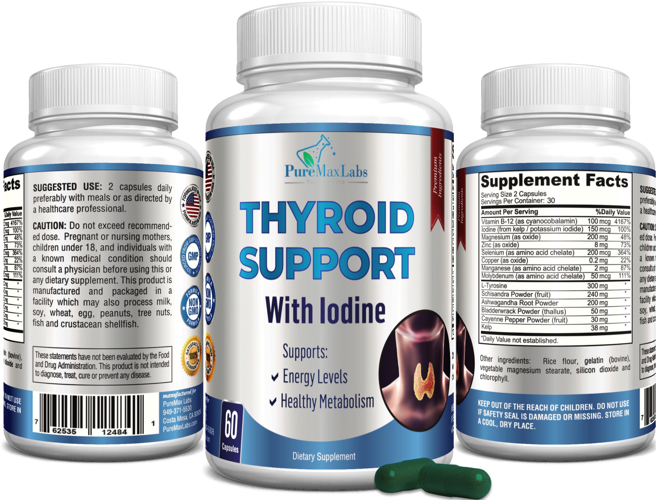 Thyroid Support with Iodine - 60 Capsules