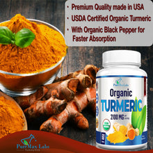 Load image into Gallery viewer, Organic Turmeric with Black Pepper - 60 Tablets