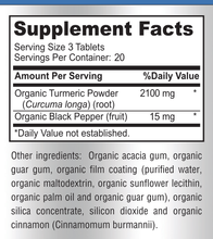 Load image into Gallery viewer, Organic Turmeric with Black Pepper - 60 Tablets
