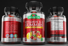 Load image into Gallery viewer, YummyVite Vitamin D3 Gummies, Immune Support, Delicious Peach, Mango, Strawberry Flavor, 90 Gummies
