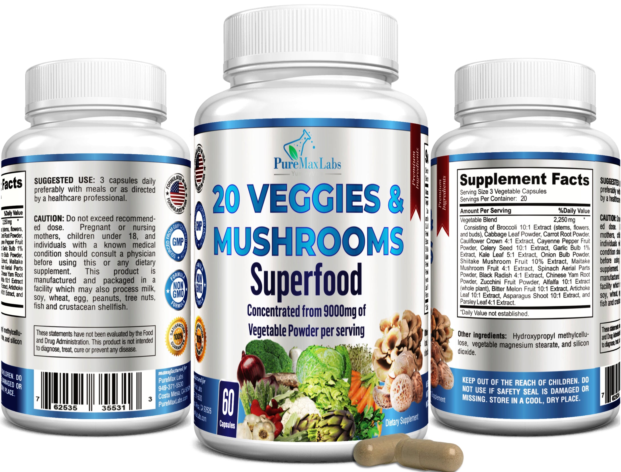 20 Veggies & Mushrooms Superfood - 60 Capsules