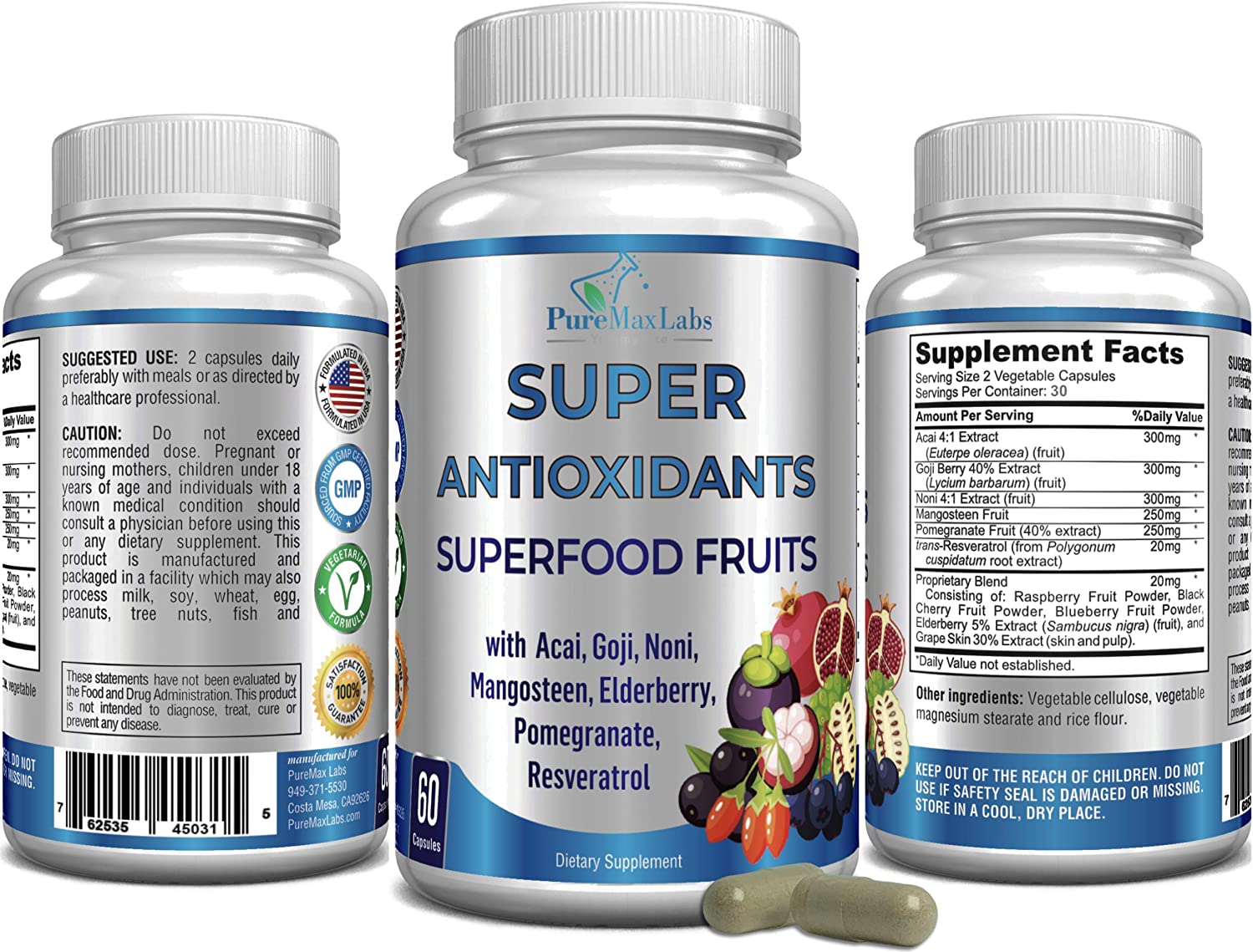 Super Antioxidants Superfood Fruits - 60 Capsules