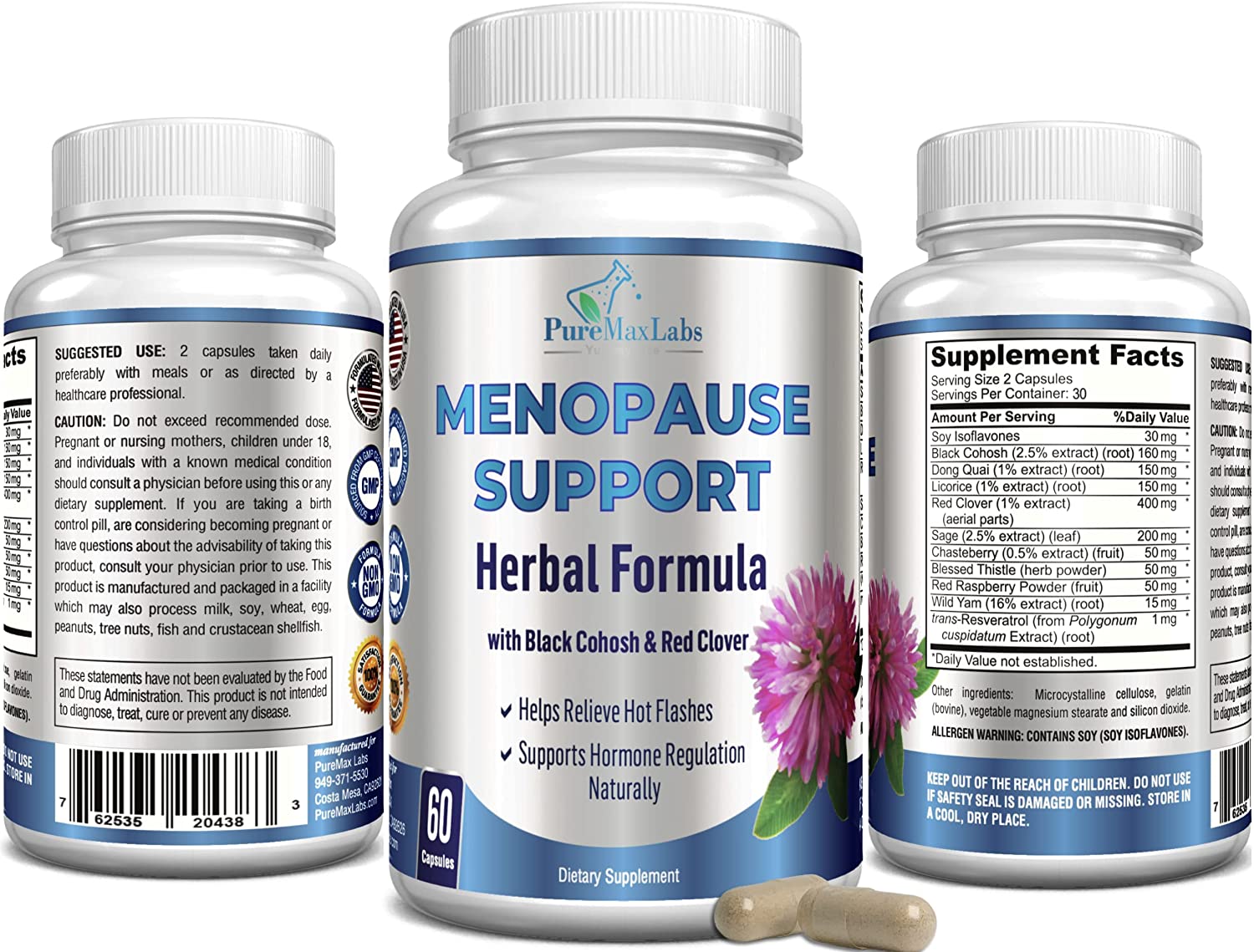 Menopause Support Herbal Formula for Women - 60 Capsules