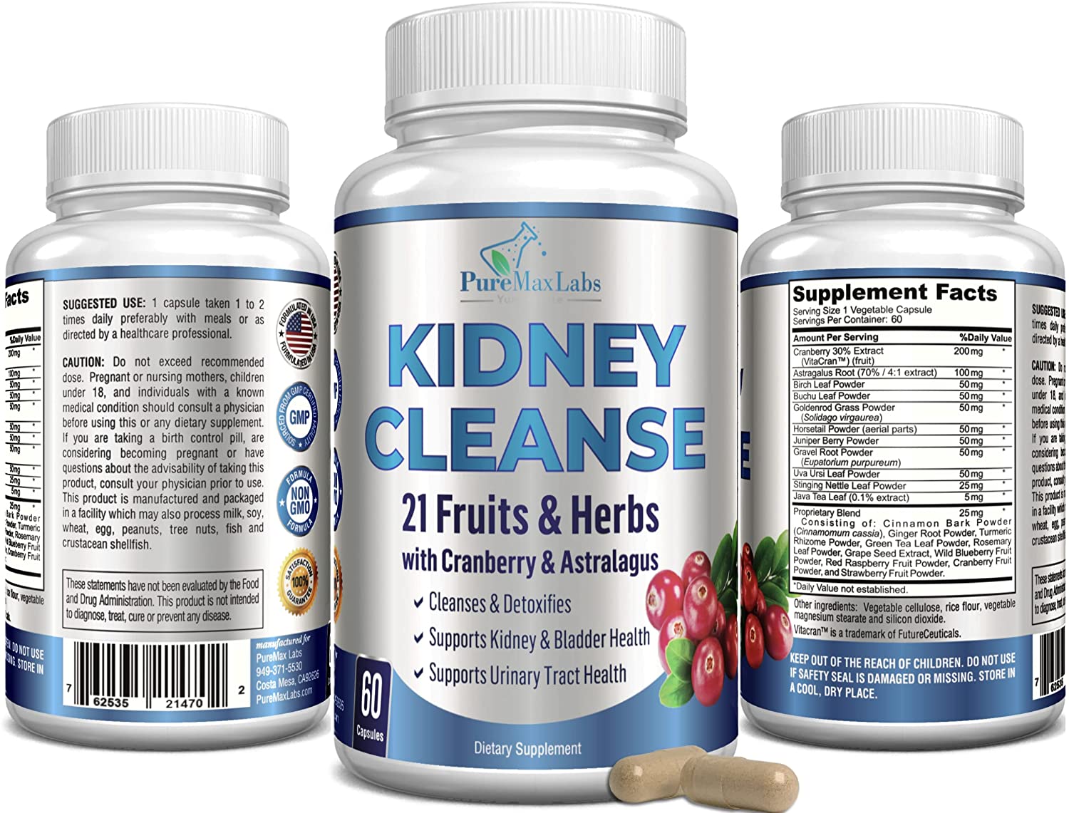Kidney Cleanse with Cranberry & Astralagus - 60 Capsules