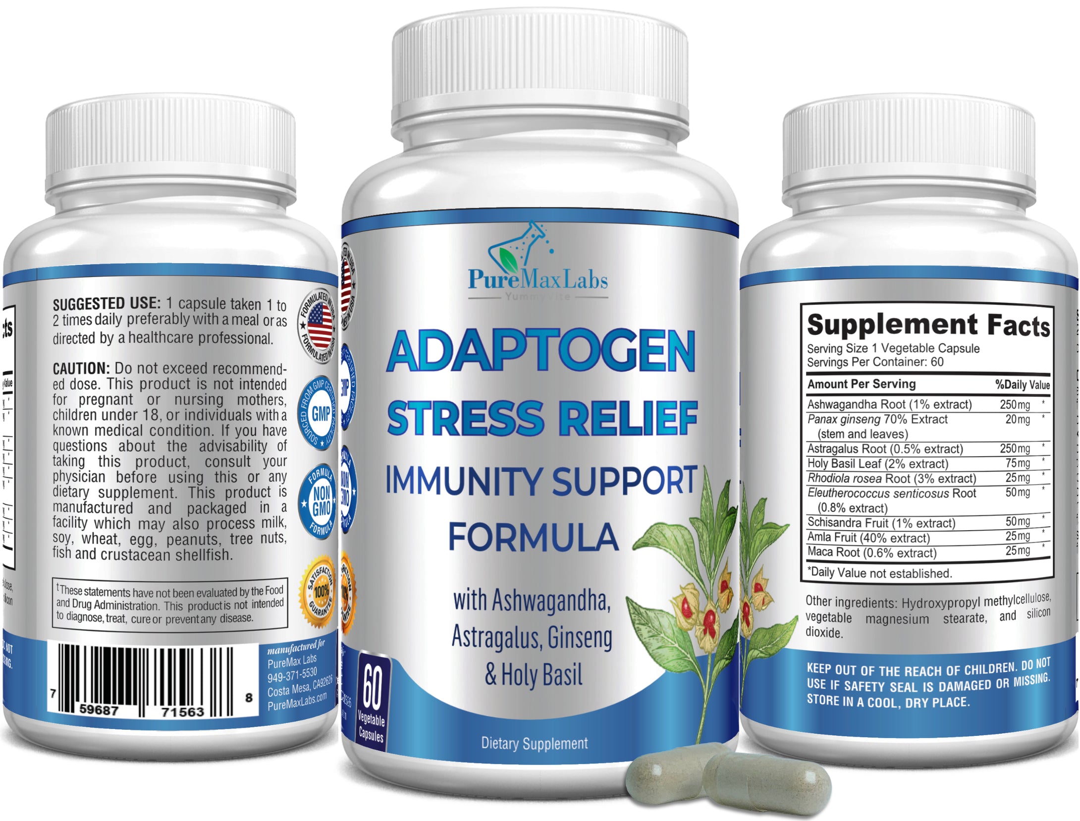 Adaptogen Stress Relief Immunity Support Formula - 60 Capsules