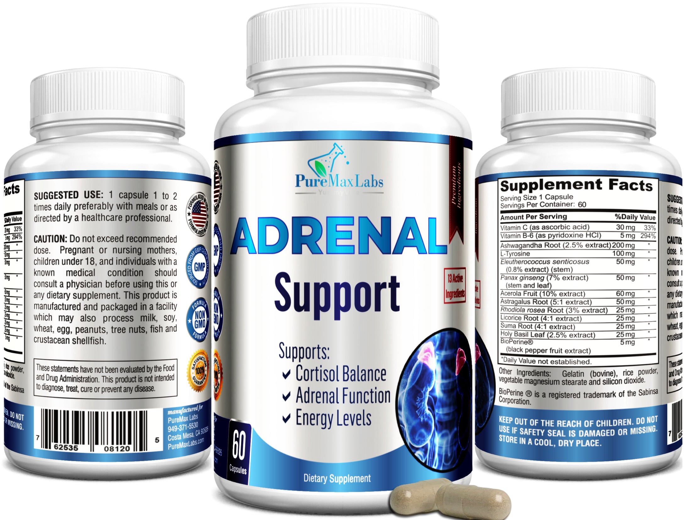 Adrenal Support, Cortisol Manager - 60 Capsules