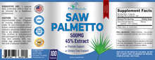 Load image into Gallery viewer, Saw Palmetto 500mg 45% Extract - 100 Capsules
