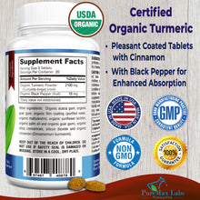 Load image into Gallery viewer, Organic Turmeric with Black Pepper - 60 Tablets
